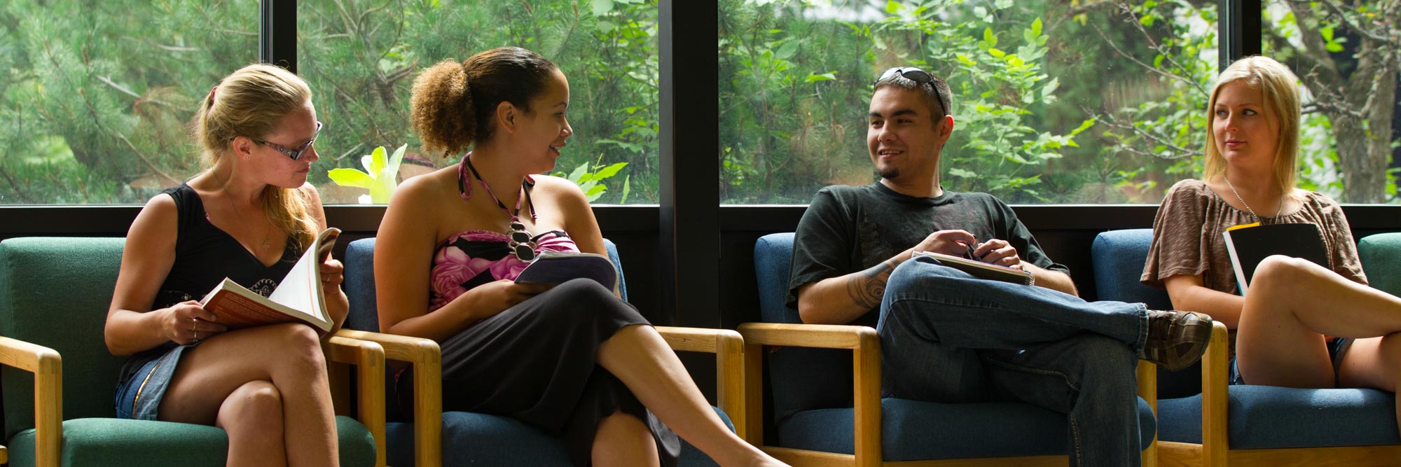 students sitting and talking