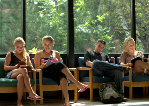 students sitting and talking