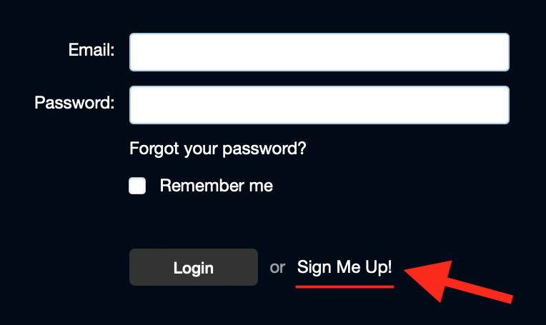 Signup screen for Blackboard Connect.