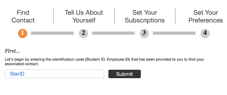 Enter Star ID into Blackboard Connect.