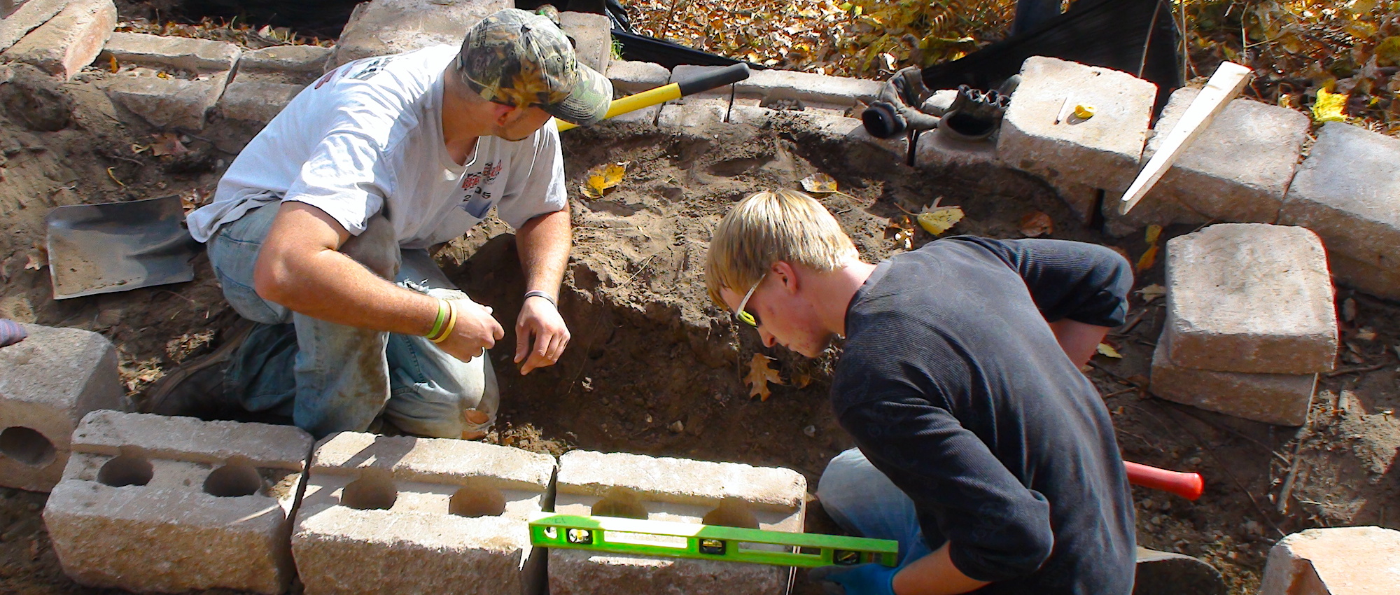 students working on the ground