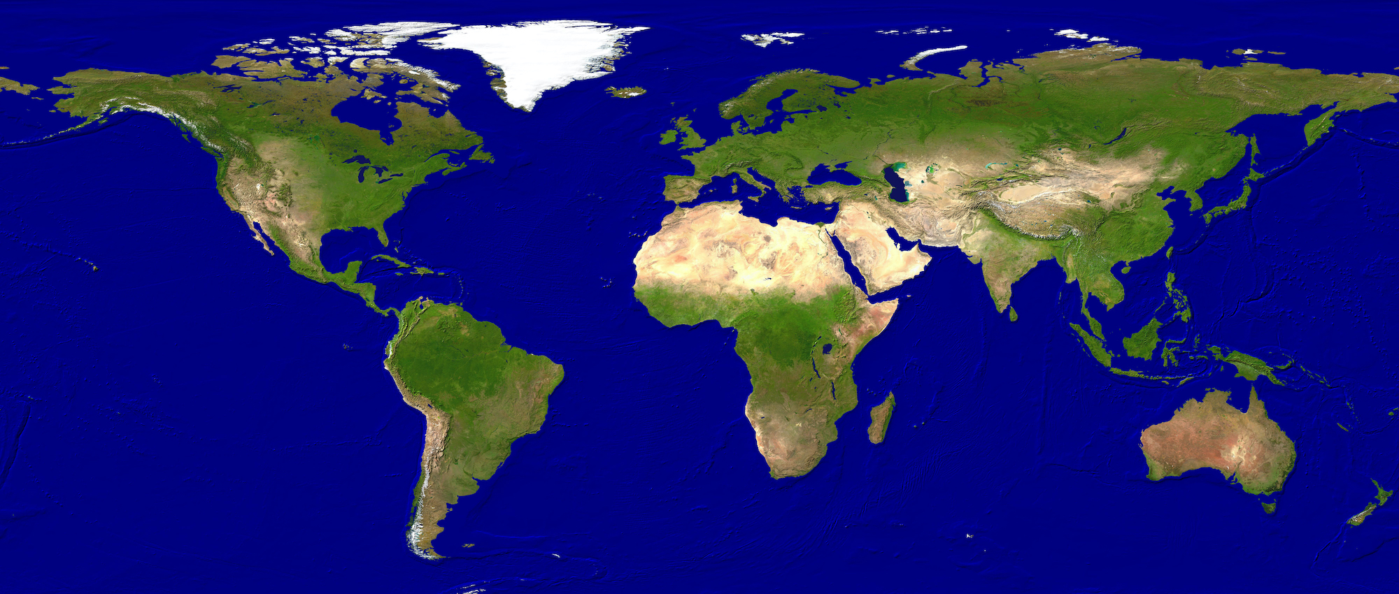 Satellite view of the planet Earth