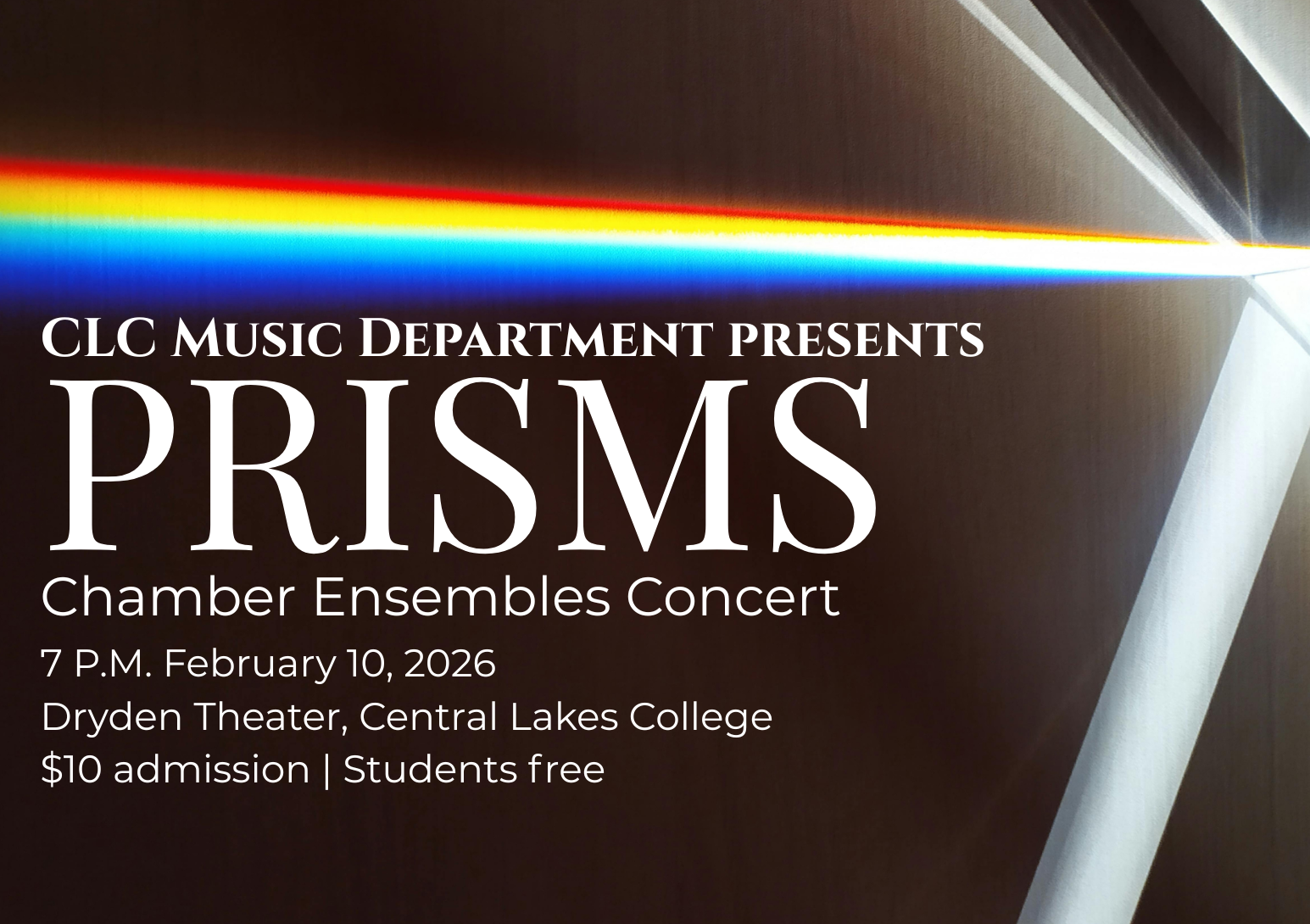 Music Department Presents “Prisms” — An Immersive Chamber Ensemble Concert